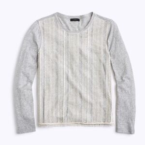 J. Crew Light Gray and Cream Sweater